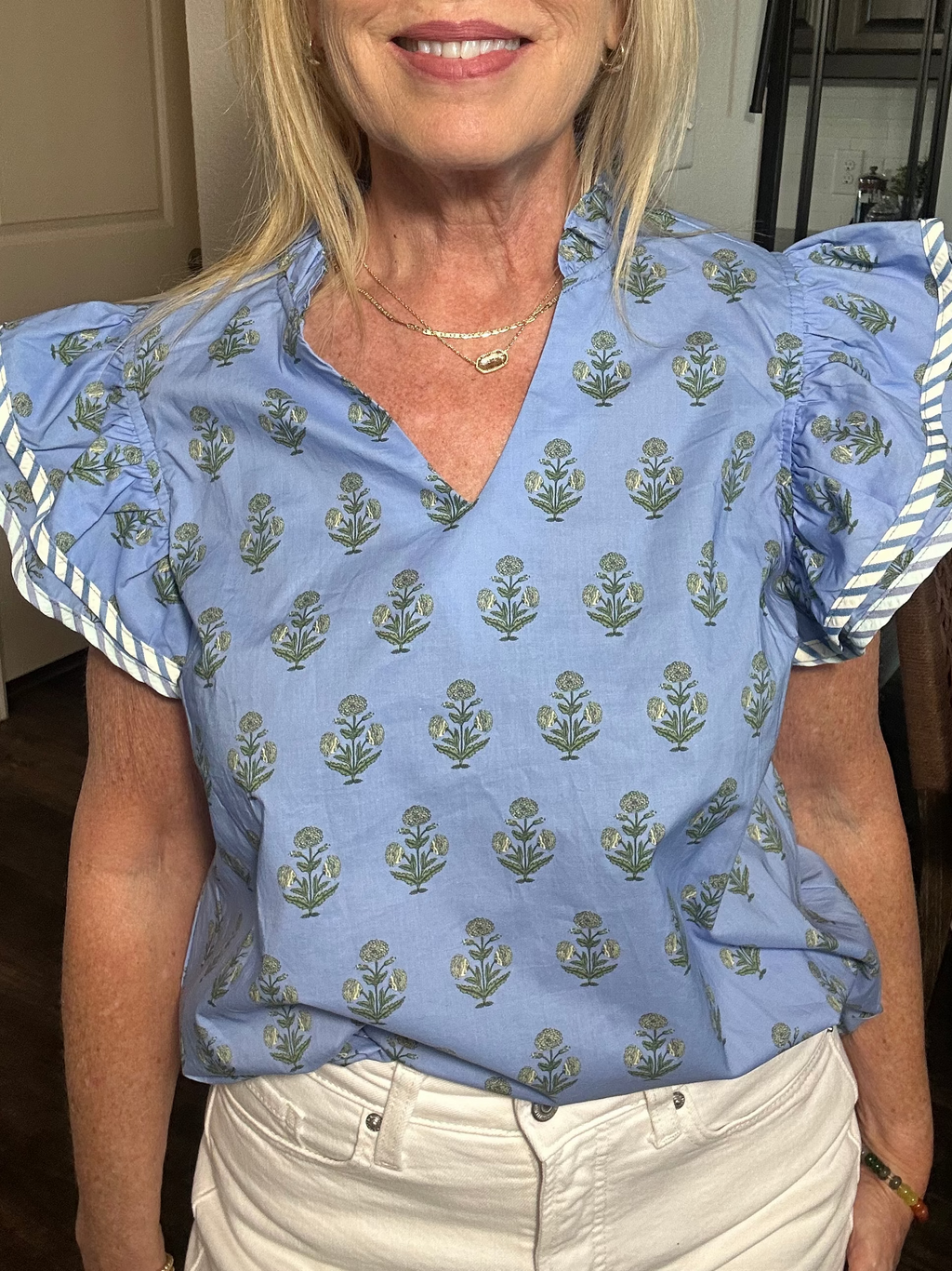 Periwinkle Garden Party top