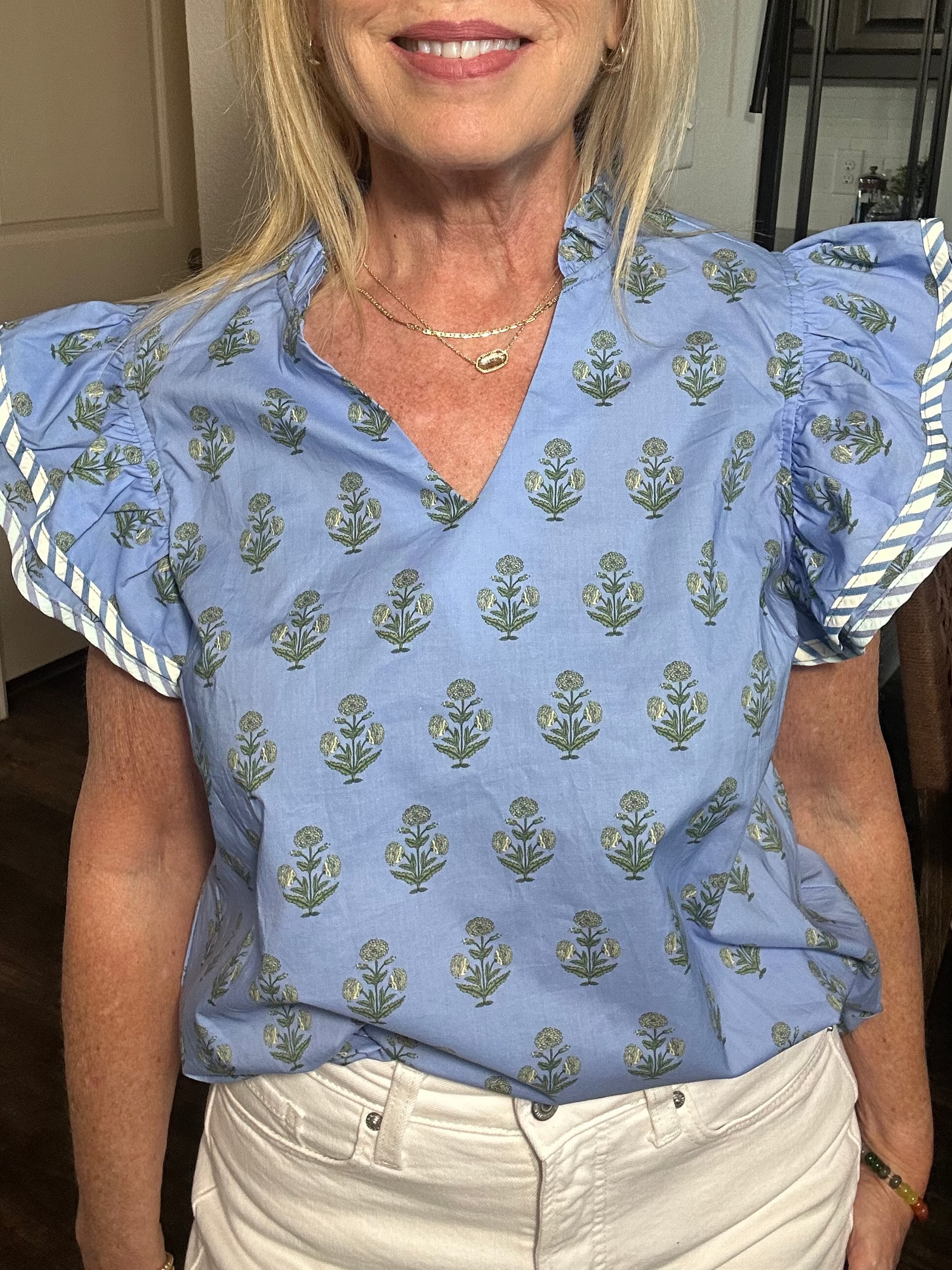 Periwinkle Garden Party top