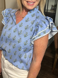 Periwinkle Garden Party top