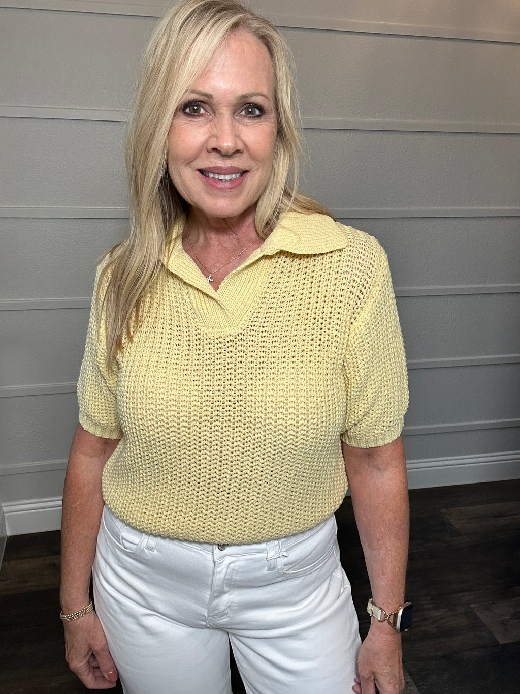 Buttercream Cabana Knit Top