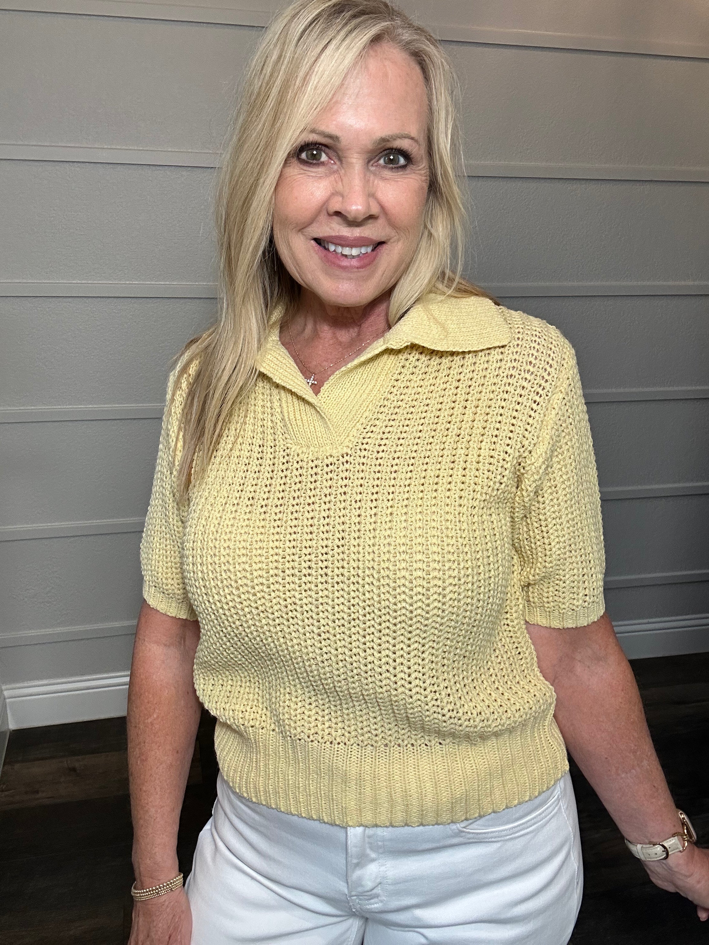 Buttercream Cabana Knit Top