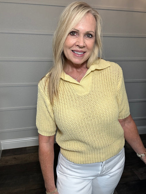 Buttercream Cabana Knit Top